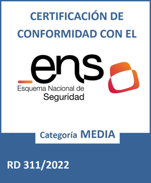 Certificación de conformidad con el Esquema Nacional de Seguridad, Categoría Media, RD 311/2022